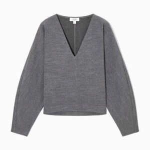 COS Charcoal V-Neck Women's Sweater